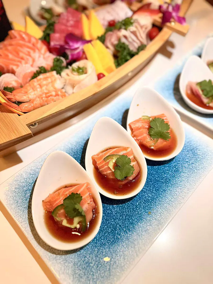 Salmon Carpaccio at Hanami Sushi，a Asian Restaurant in Austin