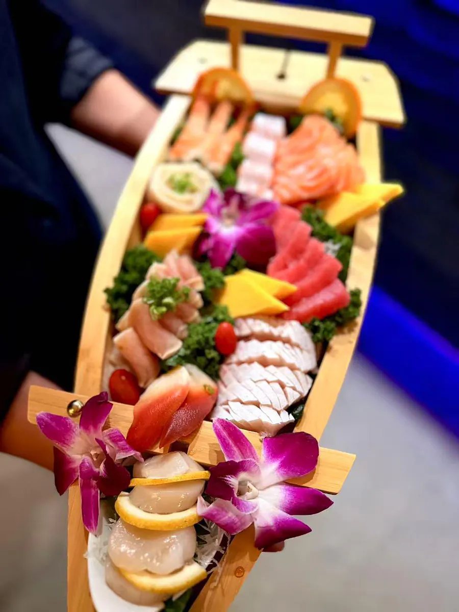 Sashimi Boat Platter at Hanami Sushi，a Asian Restaurant in Austin